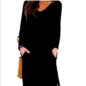 Long sleeve black maxi dress